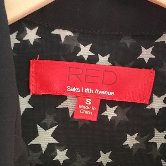 RED Saks Fifth Avenue Sheer Shirt Size Small - Picture 6 of 8